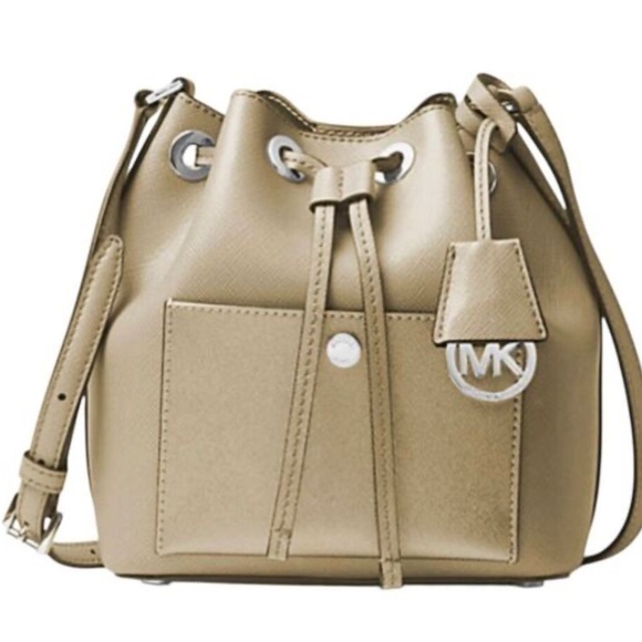 MICHAEL KORS Greenwich Saffiano Leather Bucket Satchel - Picture 1 of 8